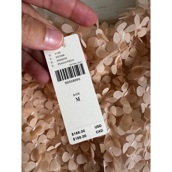 Anthropologie Tan Floral Mini Dress - Picture 5 of 9